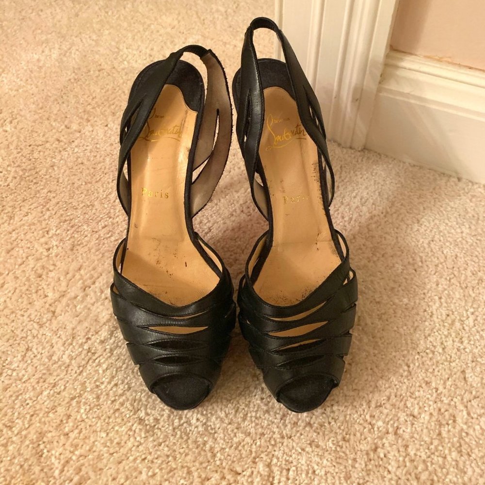 Christian Louboutin Sleek Black Evening Heels